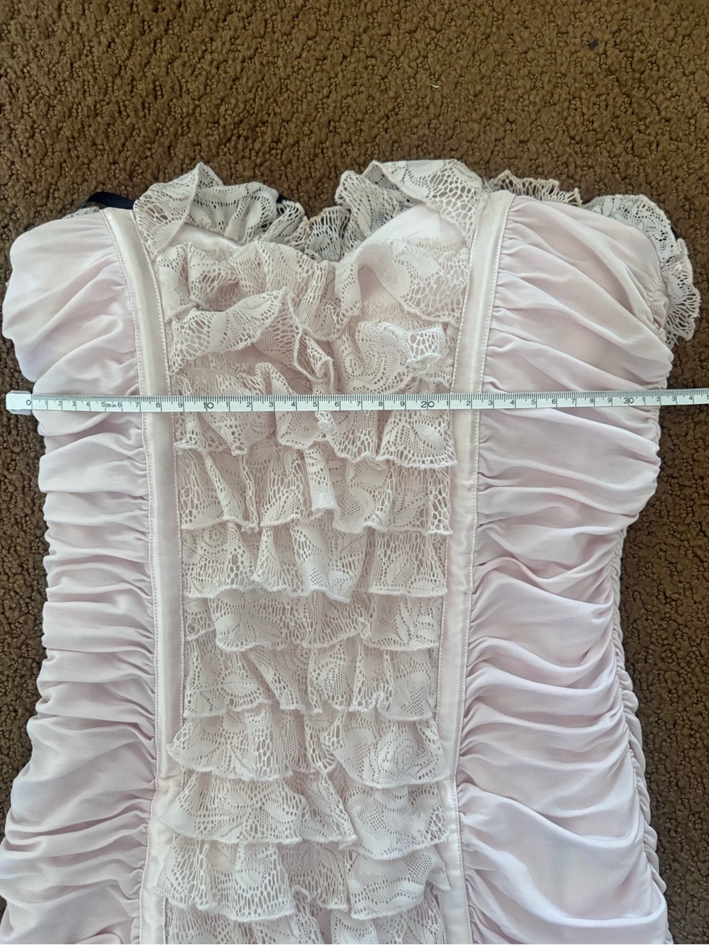 bebe 💞 Pink Satin Lace Dress - Picture 9 of 11
